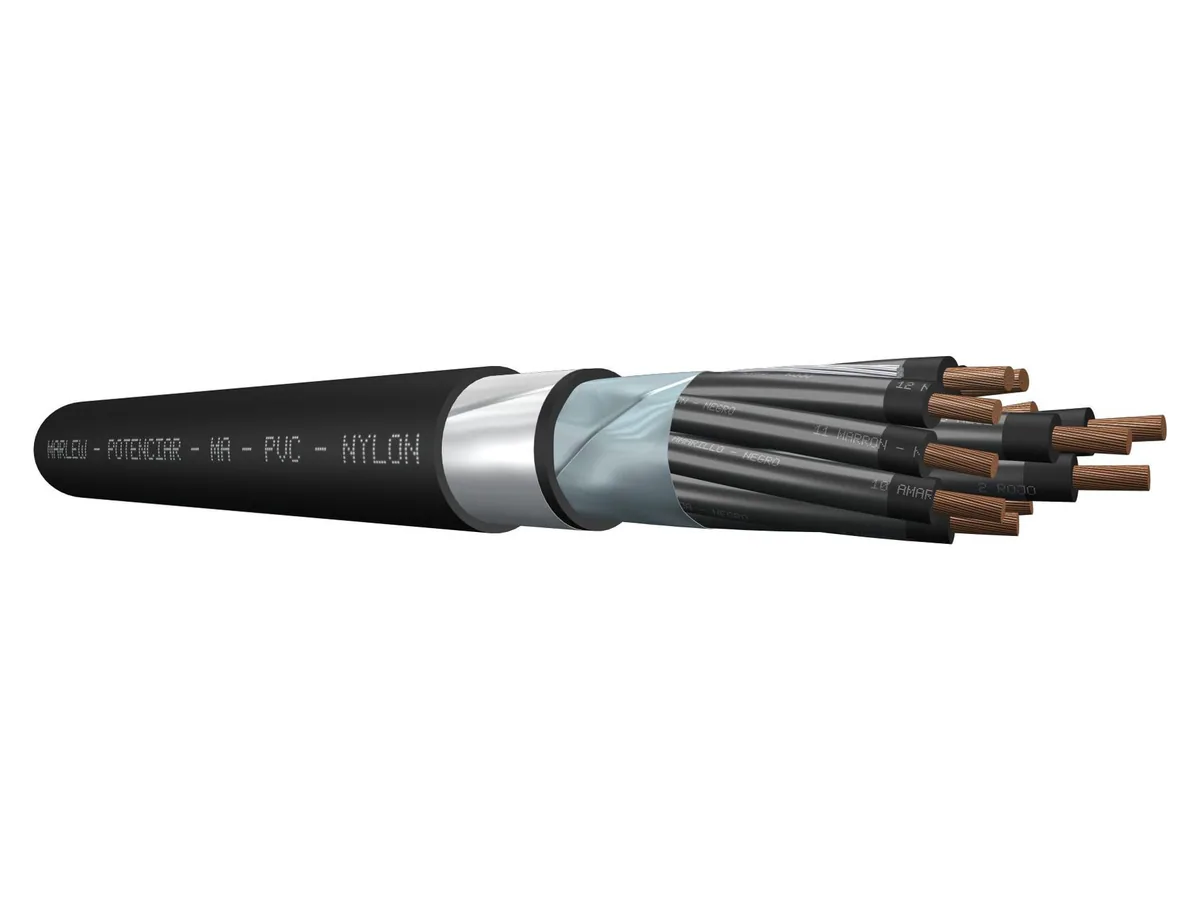 Cable de control con pantalla armado Marlew MA-F Clad con fleje de acero