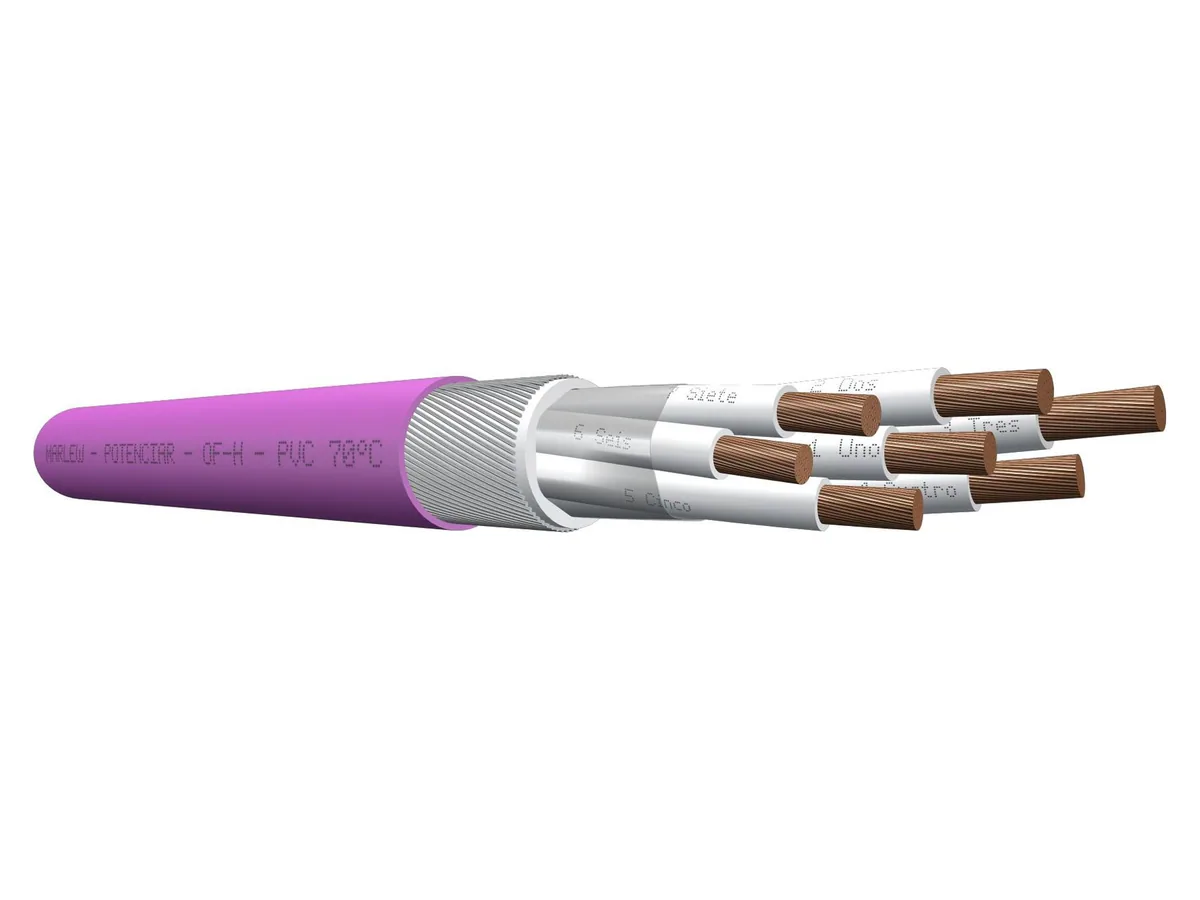 Cable de control de PVC armado Marlew OF-H Clad con alambres de acero