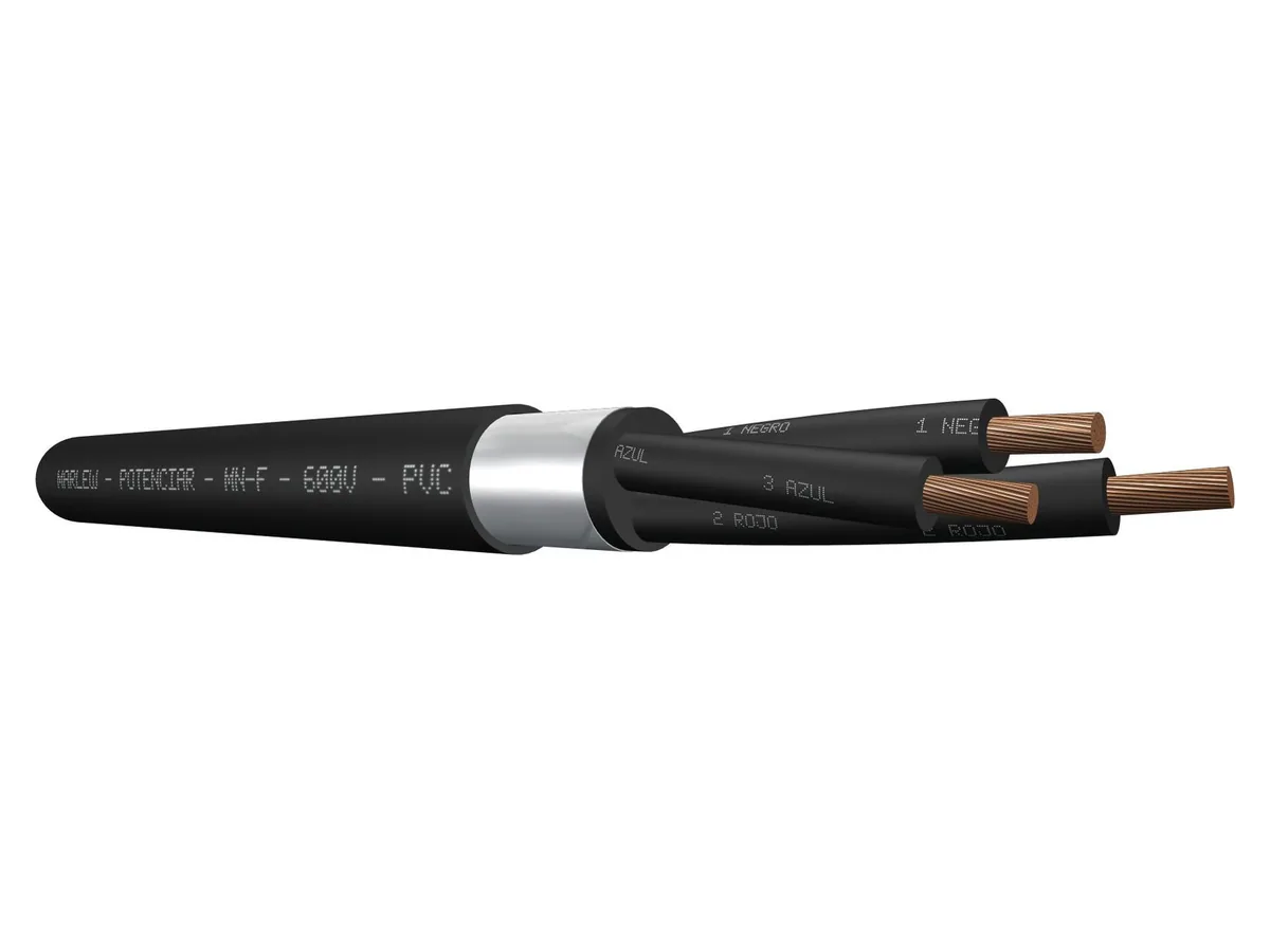 Cable de fuerza de PVC armado Marlew MN-F Clad con fleje metálico