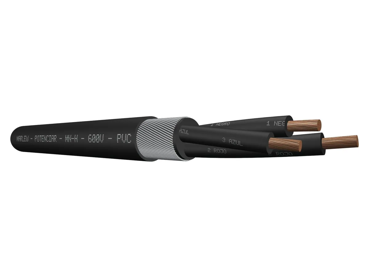 Cable de fuerza de PVC armado Marlew MN-H Clad con alambres de acero