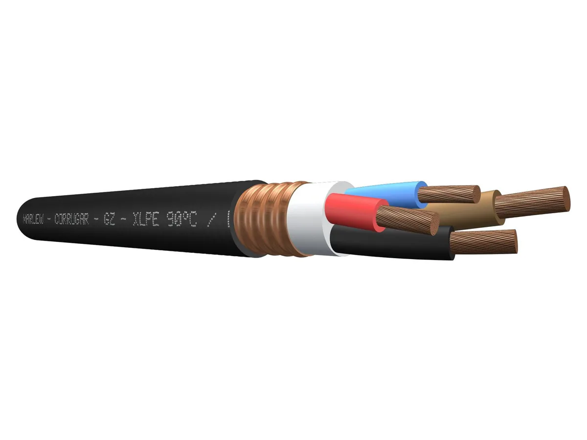 Cable de fuerza con XLPE Marlew GZ con pantalla de cobre corrugada