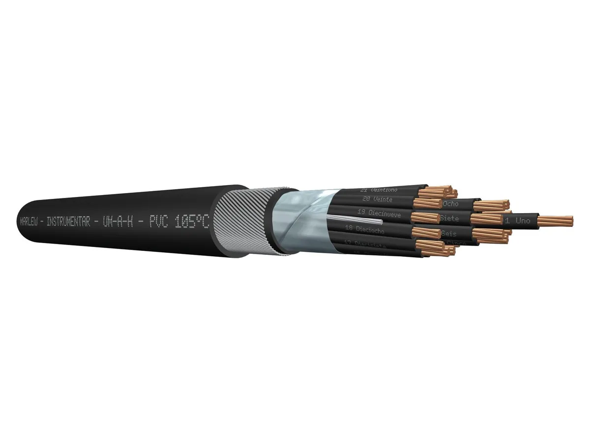Cable multipolar de instrumentación Marlew UM A-H Clad con armadura de alambres de acero