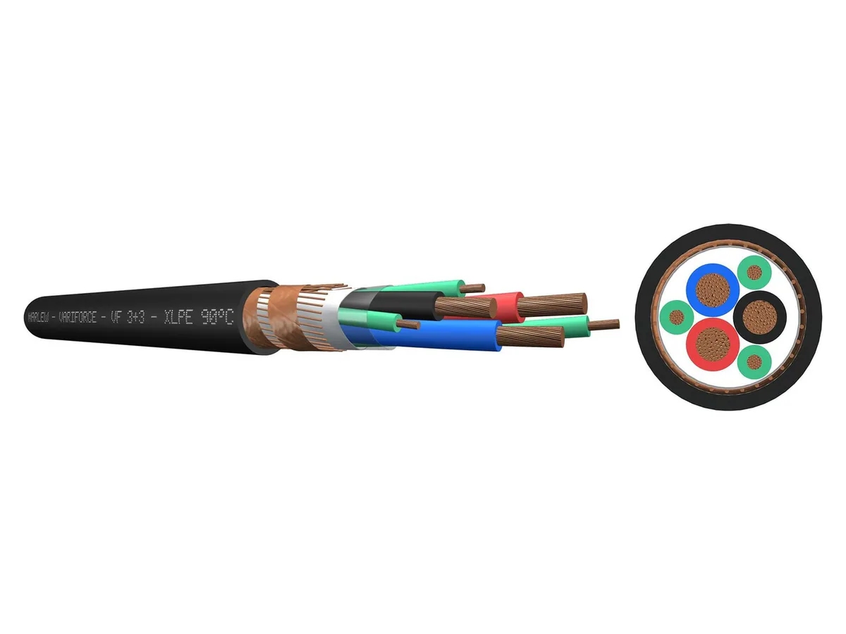Cable simétrico blindado Marlew VF 3+3 con tres conductores de protección