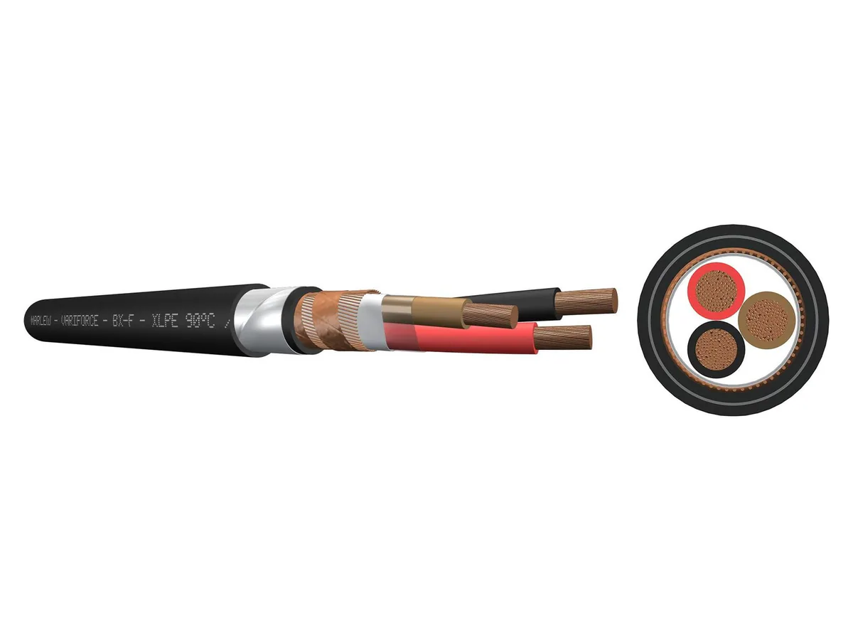 Cable tripolar blindado armado Marlew BX-F Clad con fleje de acero